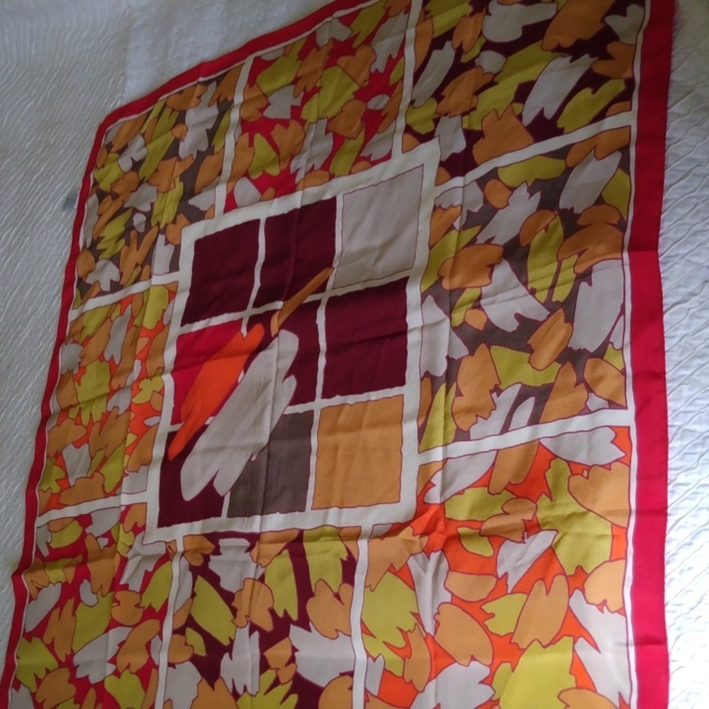 Italian 100% silk scarf multicolored